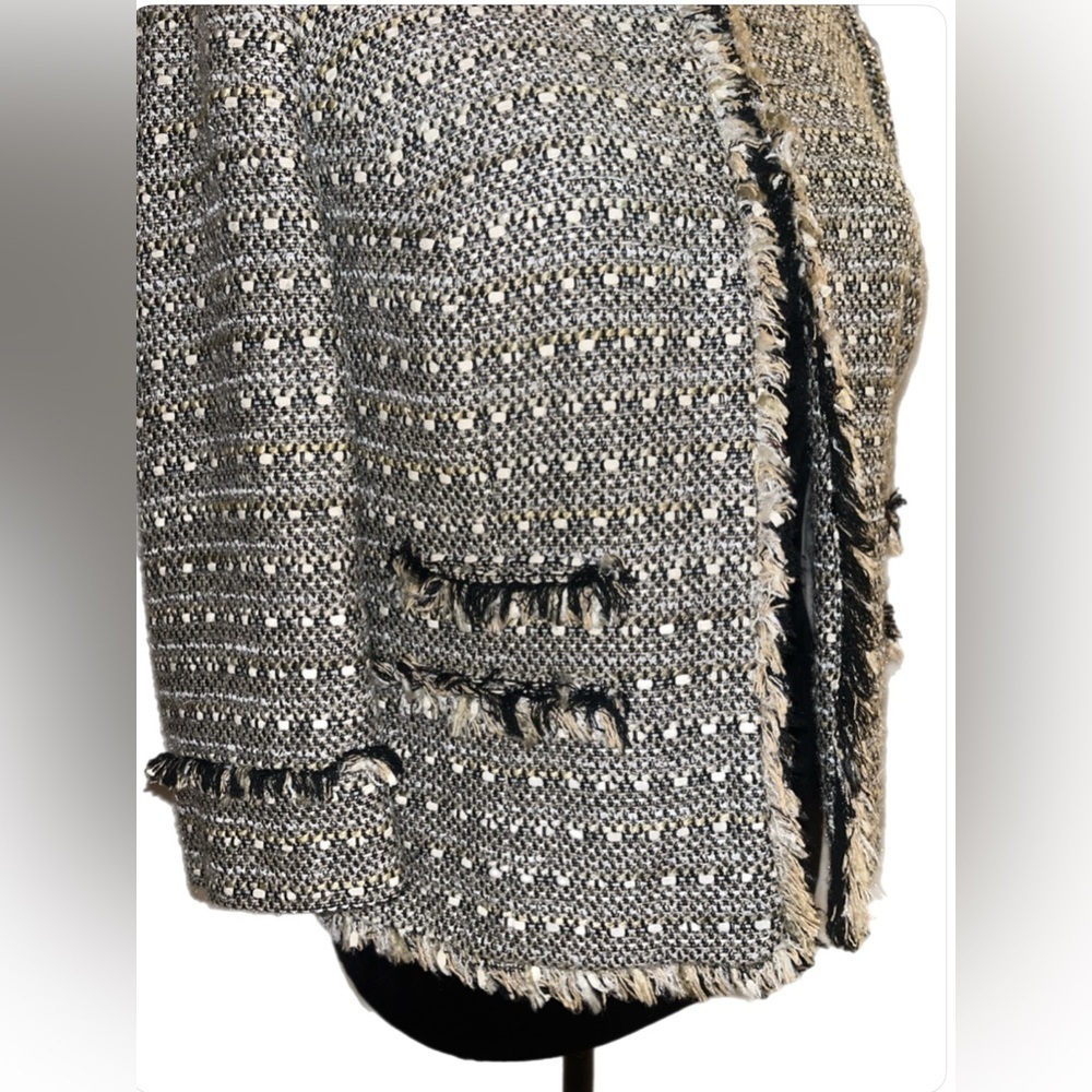 Boden Black and White Tweed Blazer - size 6 - Picture 2 of 10